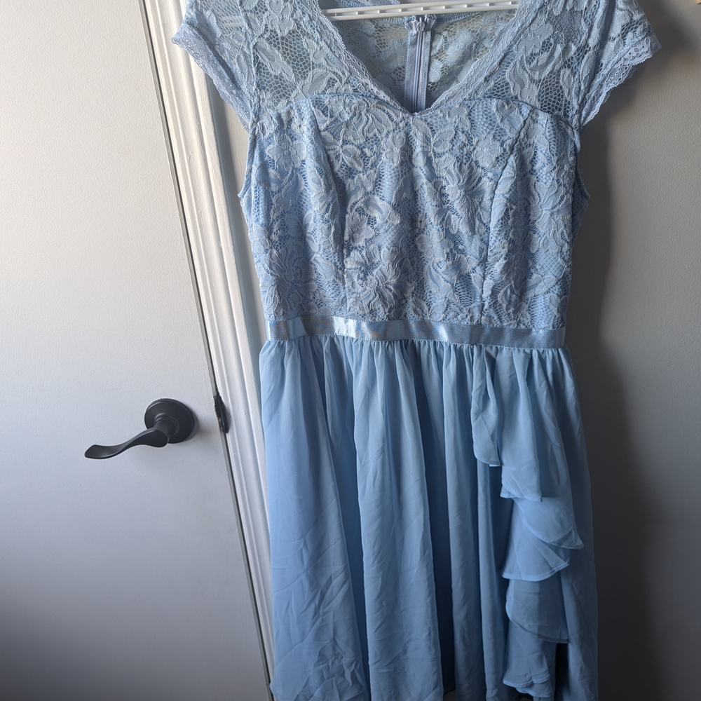 NWOT Chic Light Blue Lace Dress